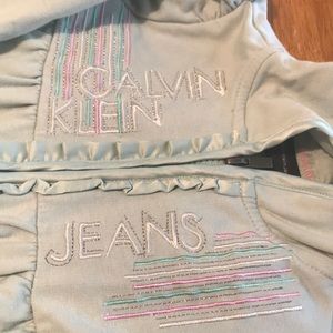 Calvin Klein Girls Mint Green Sweater w/ Hood
